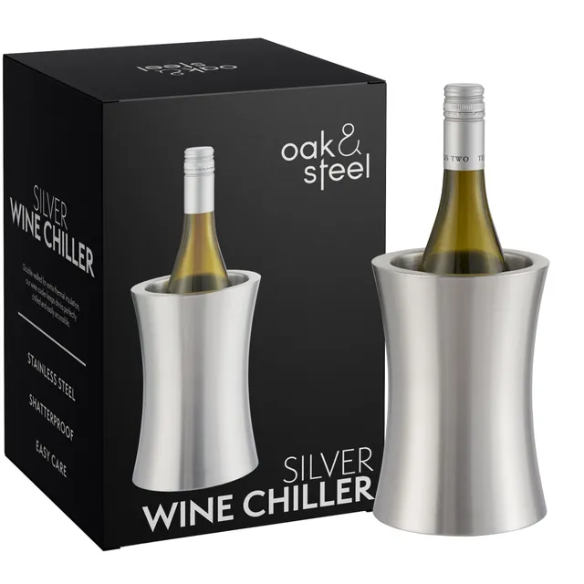 Oak & Steel Wine & dine rinfrescavino acciaio argento 750 ml