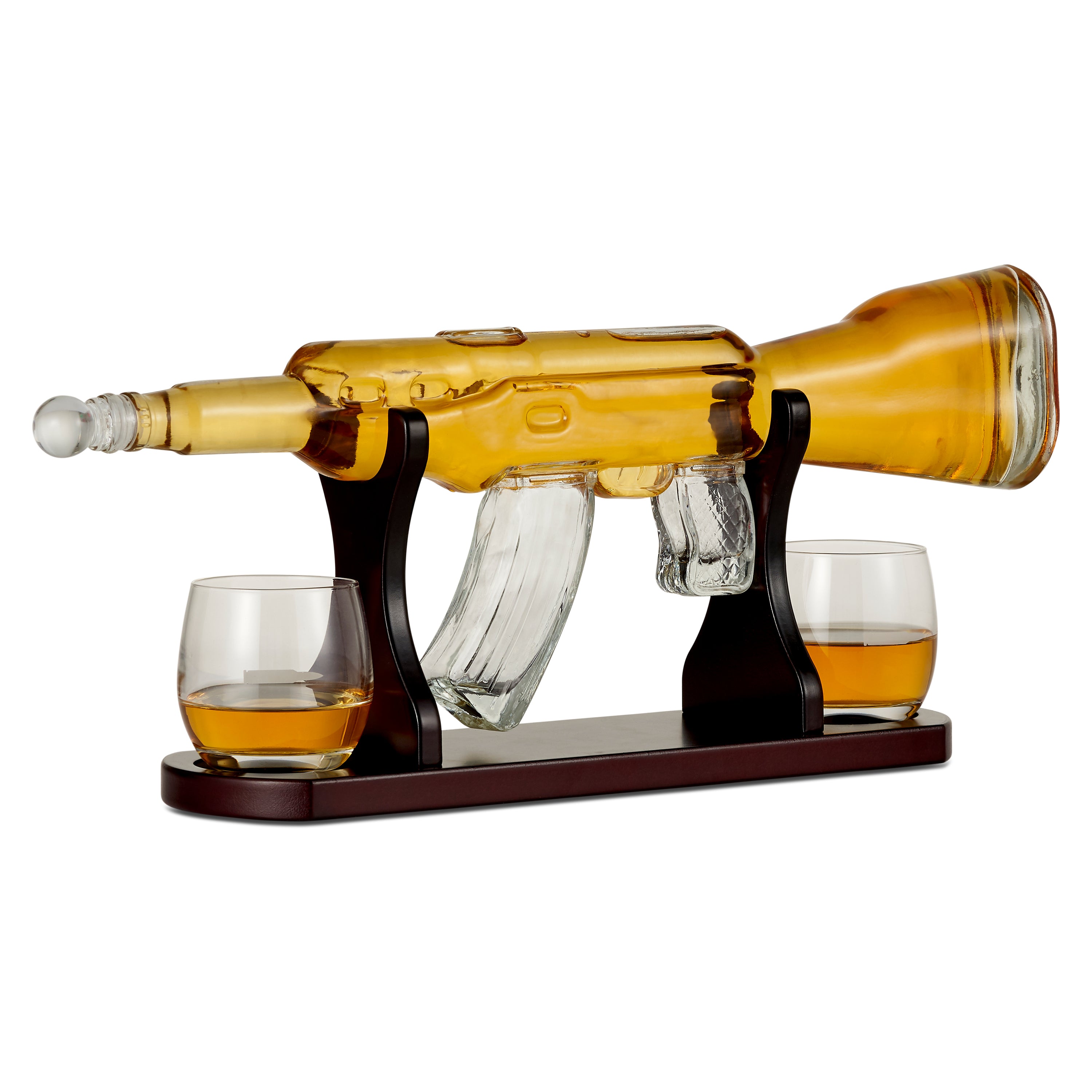 OS Oak & Steel Whiskey Decanters decanter pistola vetro set