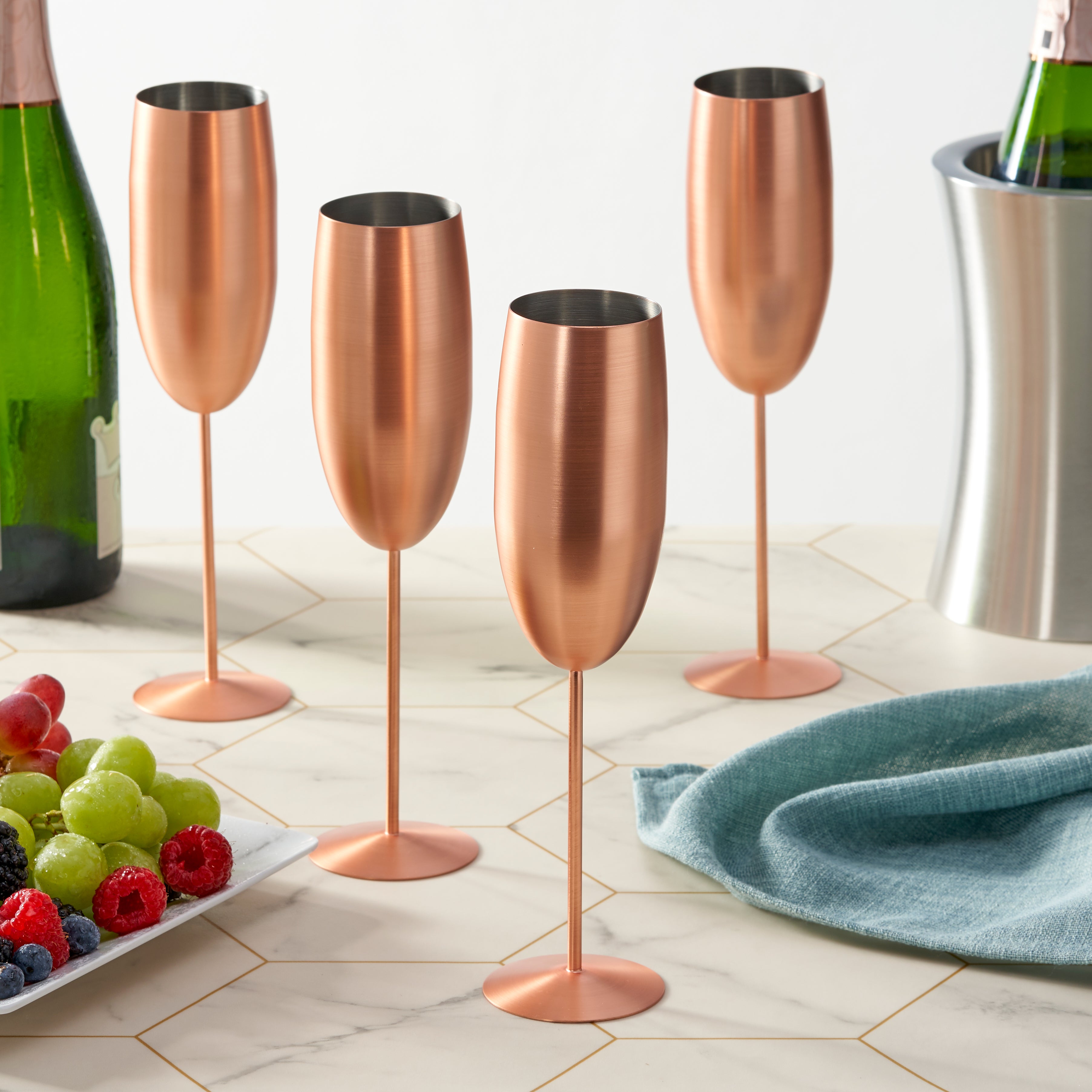 OS Oak & Steel Flutes flute champagne oro rosa opaco 4 pezzi