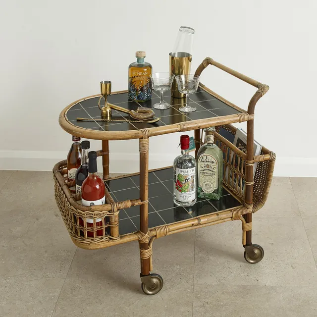 Urban Bar Vintage carrello bar bamboo Tiki