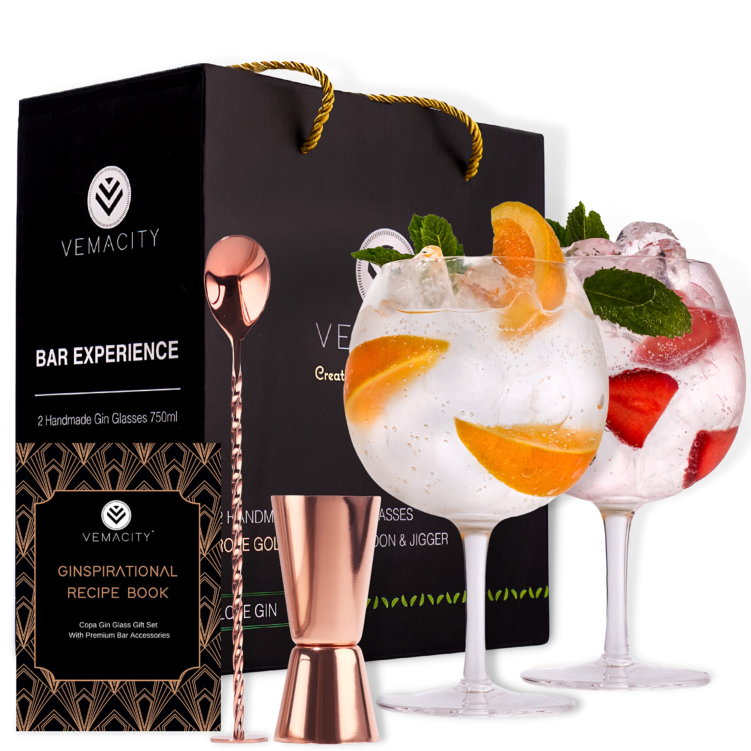 Vemacity Gin Glasses bicchieri gin 2x550 ml argento