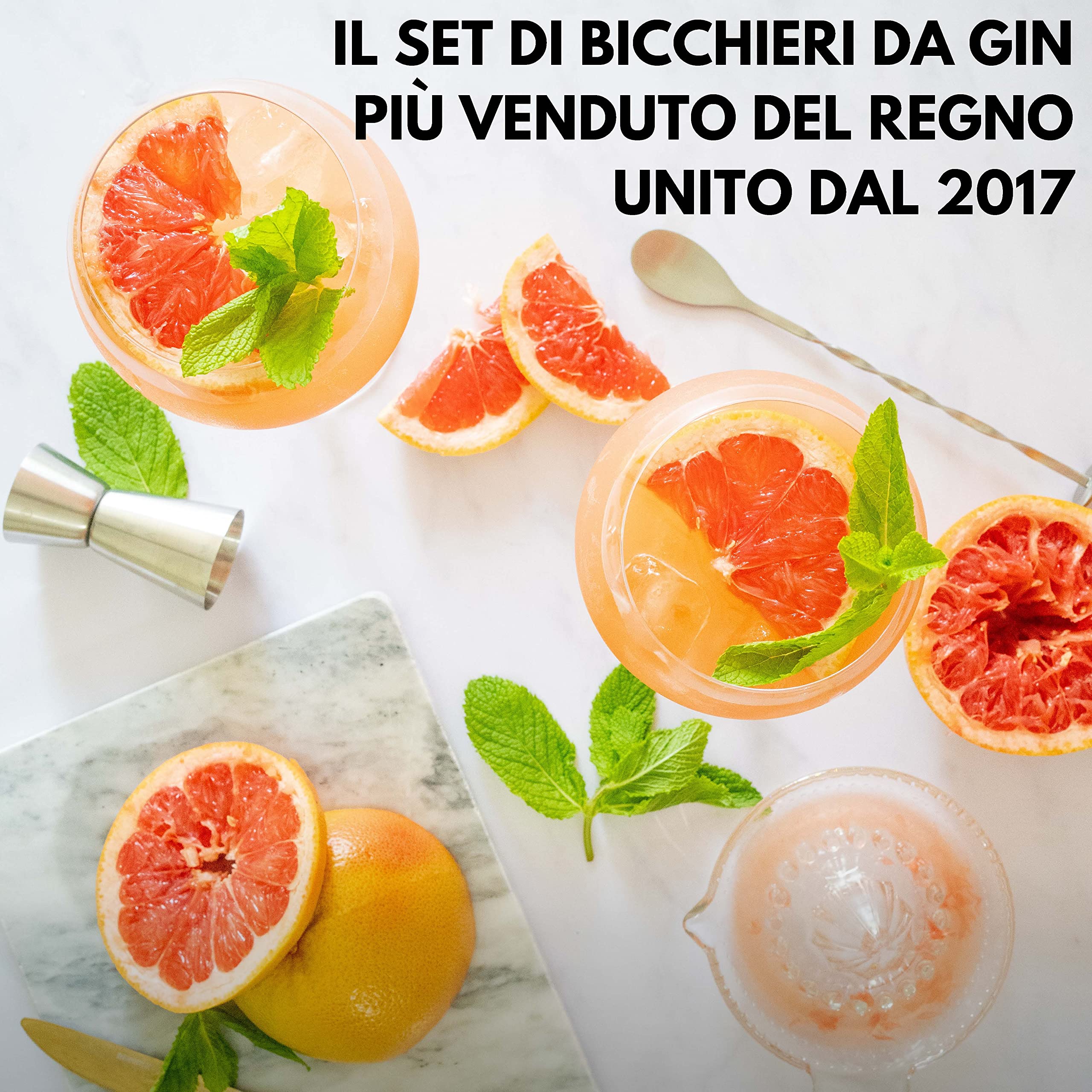 Vemacity Gin Glasses bicchieri gin 2x550 ml argento